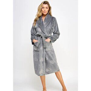 Beverly Heart Print Plush Robe